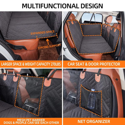 Hard Bottom Dog Car Seat Cover – Waterproof & Scratchproof Back Seat Protector for Cars