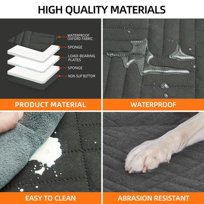 Hard Bottom Dog Car Seat Cover – Waterproof & Scratchproof Back Seat Protector for Cars