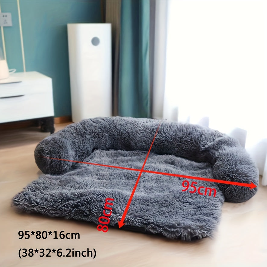 Soft Plush Pet Sofa Bed – Dual-Purpose Dog & Cat Cushion Couch for Small, Medium & Large Pets