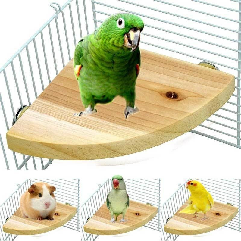 Playing Bird Cage Accessories Toy Solid Wood Jumping Platform Standing Board