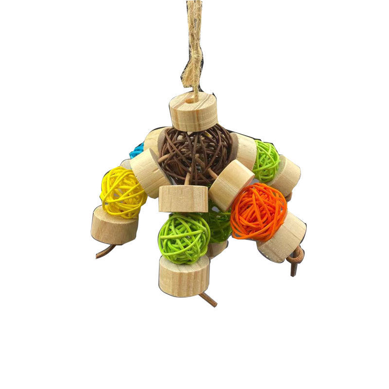 Toy Bird Vine Bal Wooden Nibbling Bird Supplies Cage Accessories Toys