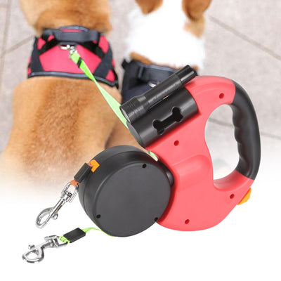 PetWorld - Double Innovative Retractable Dog Leash with Light