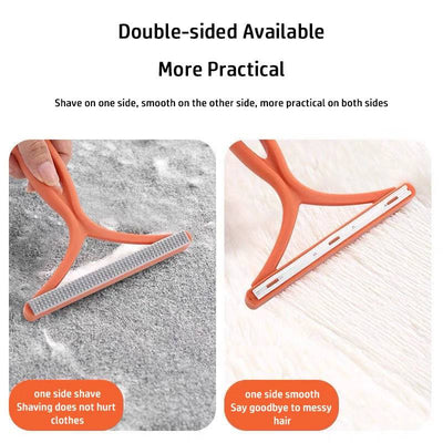 Double Sided Pet Hair Remover Brush - Reusable Manual Lint Scraper for Furniture & Carpet