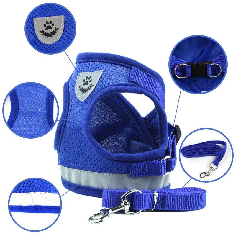 No Pull Dog Harness with Leash – Reflective & Breathable Adjustable Pet Harness for Dogs
