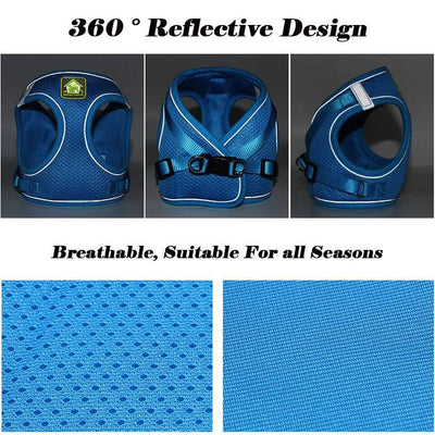 No Pull Dog Harness with Leash – Reflective & Breathable Adjustable Pet Harness for Dogs
