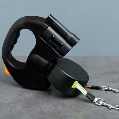Dual Dog Leash – Tangle-Free Two-Dog Leash with 360° Swivel & Built-In LED Light