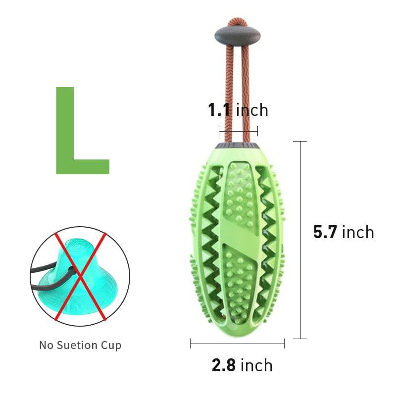 Playbrush Suction Cup Dog Chew Toy - Teeth Cleaning Interactive Tugger