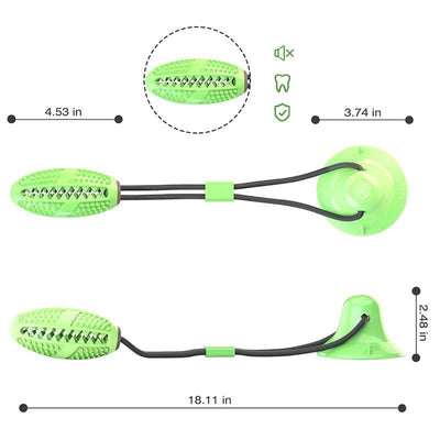 Playbrush Suction Cup Dog Chew Toy - Teeth Cleaning Interactive Tugger