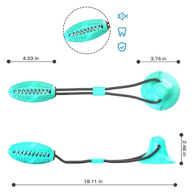 Playbrush Suction Cup Dog Chew Toy - Teeth Cleaning Interactive Tugger
