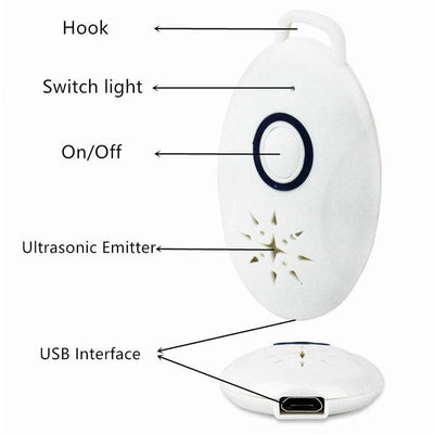 Portable USB Ultrasonic Pest Repeller - Personal Tick & Mosquito Keychain for Pets & Hiking