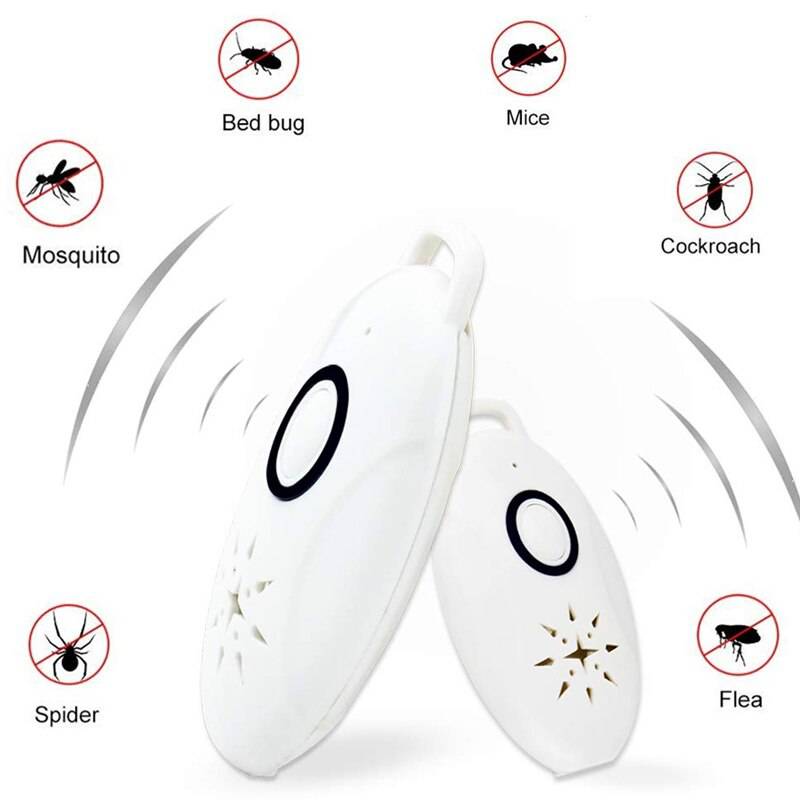 Portable USB Ultrasonic Pest Repeller - Personal Tick & Mosquito Keychain for Pets & Hiking